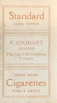 1907-08 Sniders and Abrahams Australian Footballers - Victorian League Players Series D #NNO Frank Stodart Back